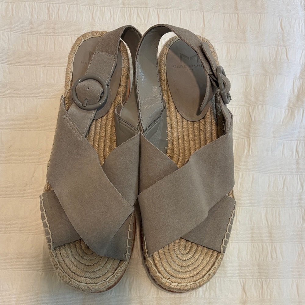 Marc Fisher Taupe Espadrille Sandals